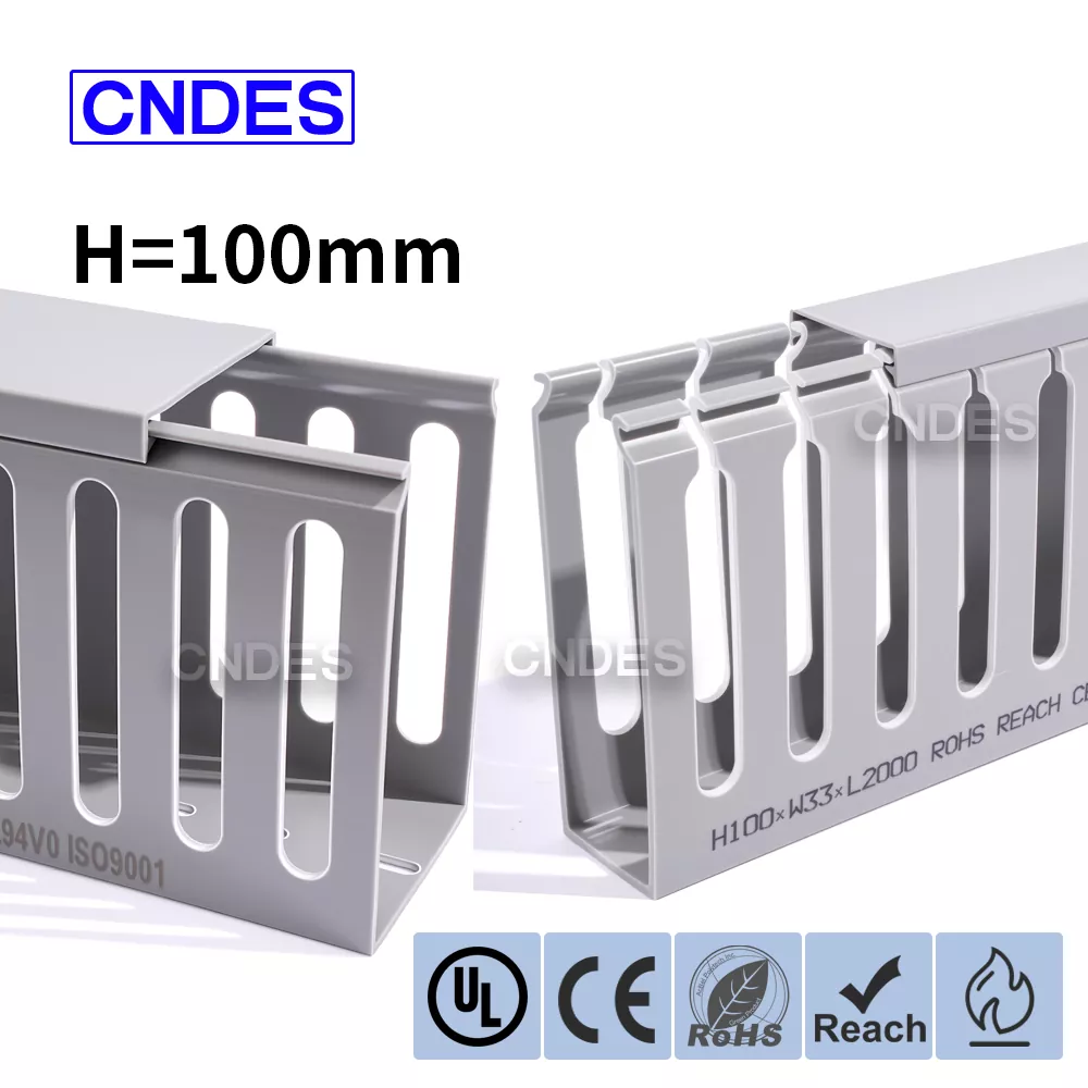 100 mm-ko altuera zirrikitu irekia PVC itxitura kableatu-hodia