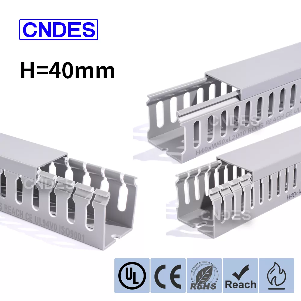 40 mm-ko altuera zirrikitudun PVC kableatua Raceway kanala