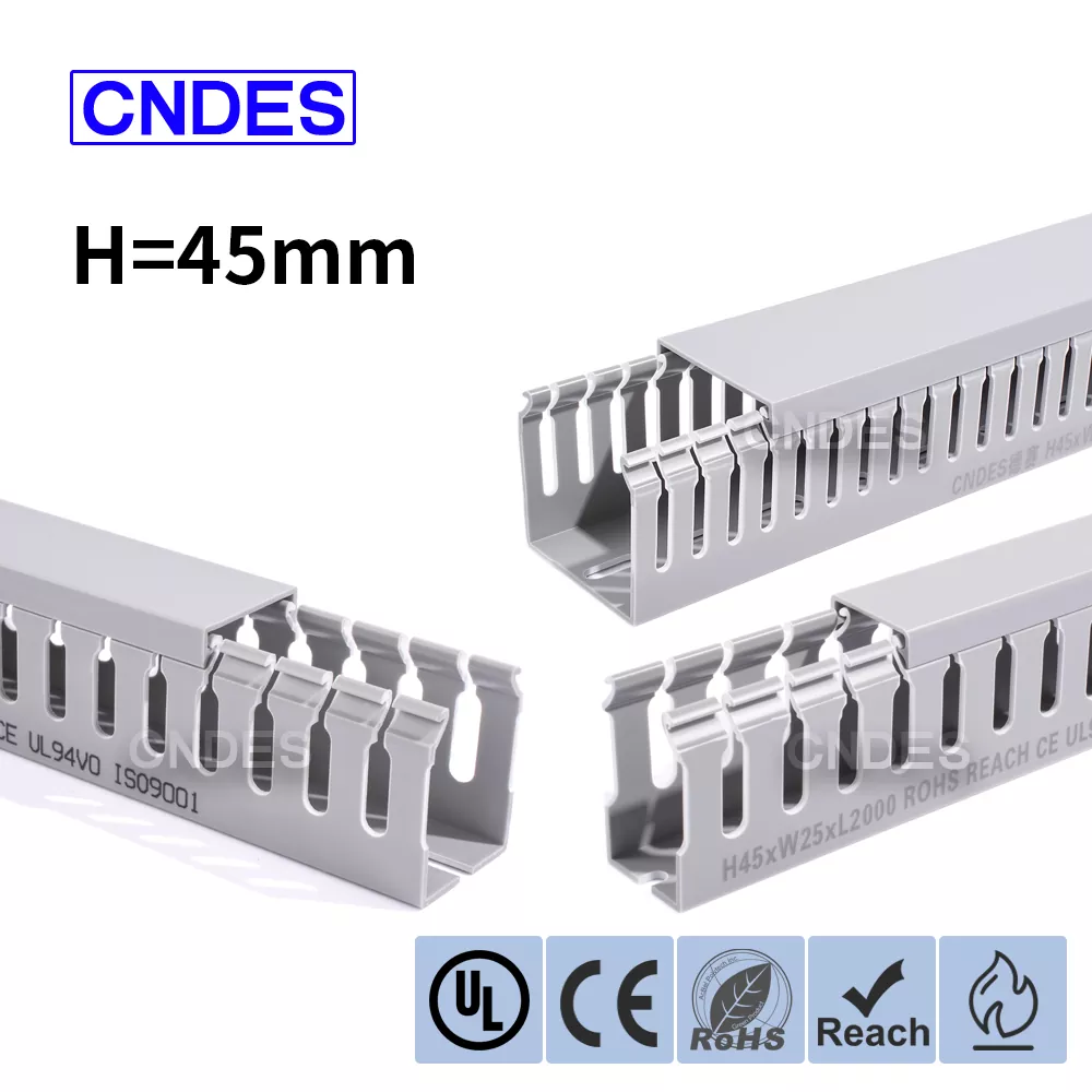 45 mm-ko altuera zirrikitudun PVC alanbre estalkia hodi