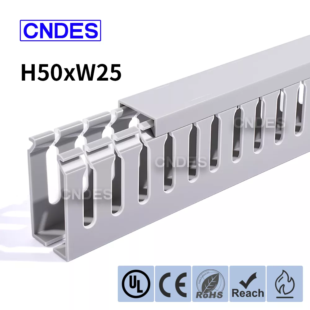 50 × 25 mm zirrikitu PVCko armairu elektrikoko hodi