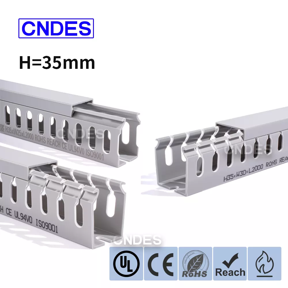 35 mm-ko altuera zirrikitudun PVC alanbreak bideratzeko hodia